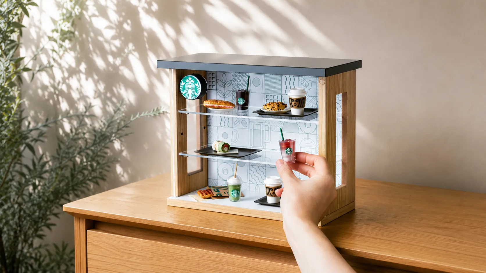 Starbucks Japonya'dan özel minyatür mağaza rafı